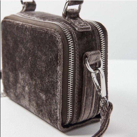 Urban Outfitters Grey Velour Crossbody - Picture 2 of 5